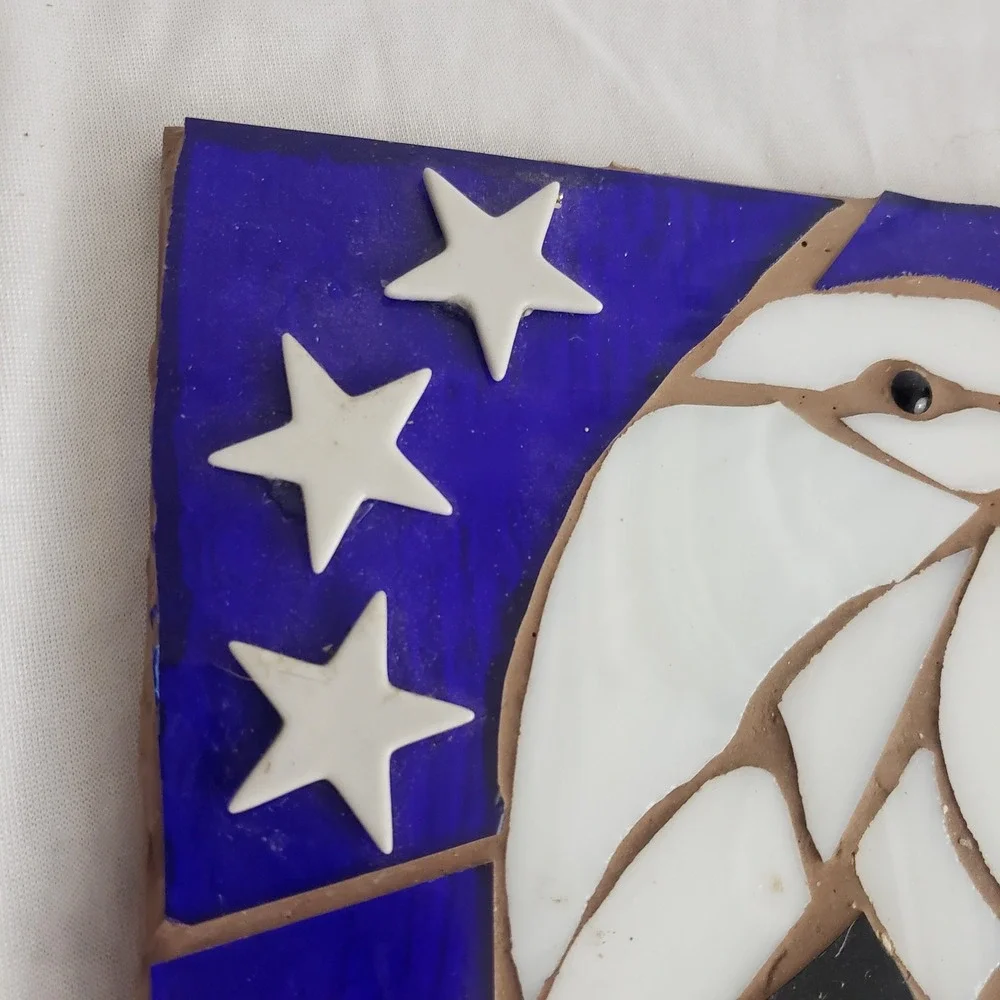 American Flag Bald Eagle Mosaic Art Tile or Trivet Patriotic‎ USA Decor